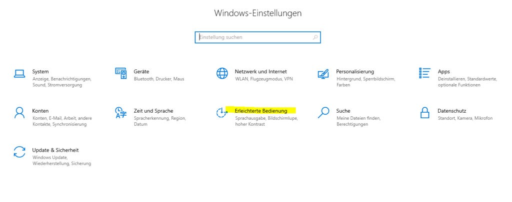 Erleichterte Bedienung